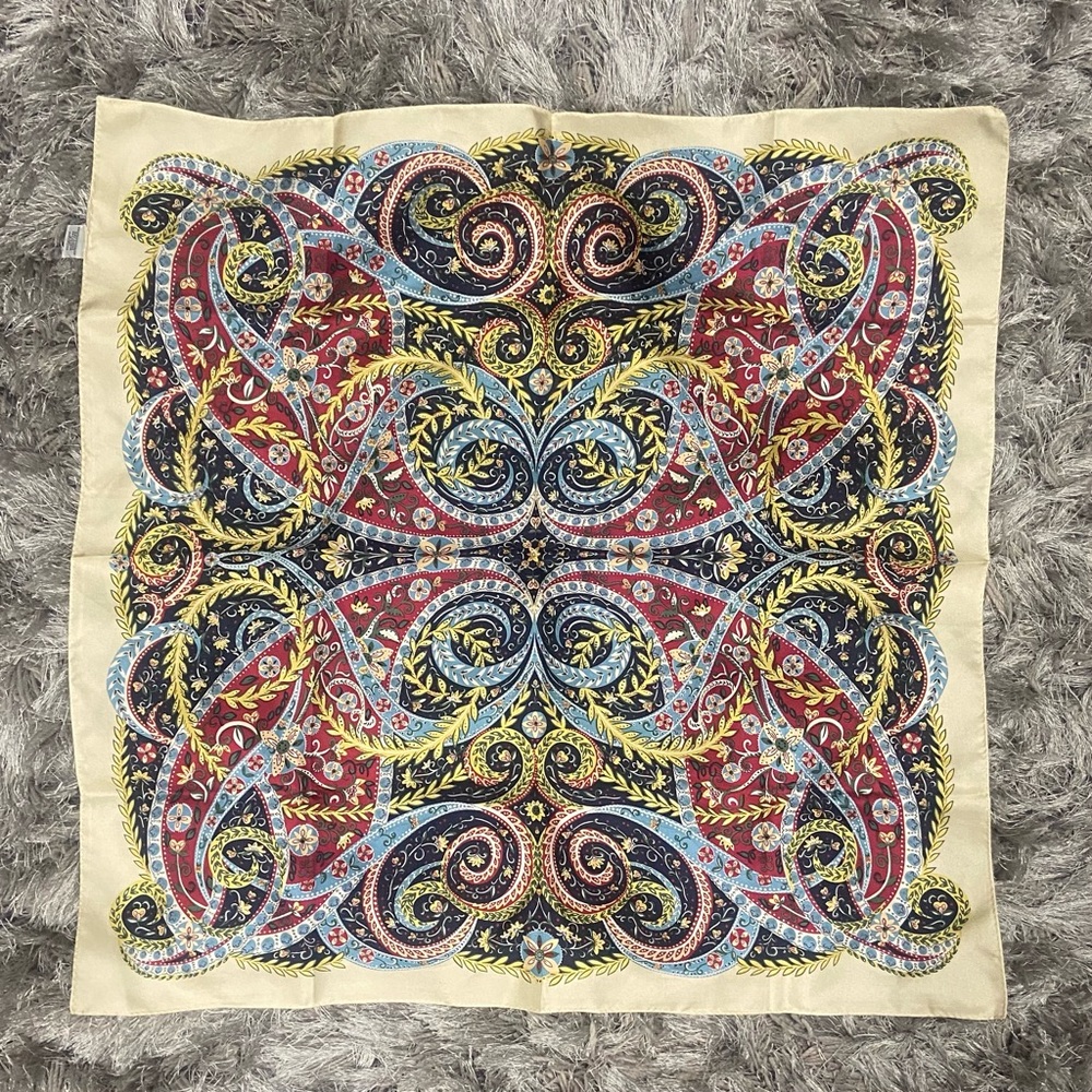Talbots Multicolor Paisley 100% Silk Scarf